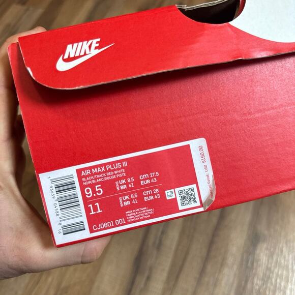 Nike Air Max Plus 3 Black White Track Red